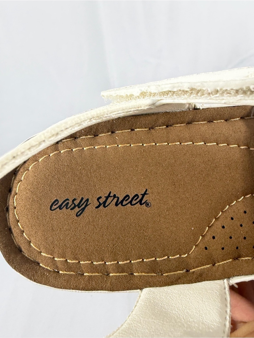 NWT Easy Street Women's Size 8.5 White Slingback Sandals - Picture 5 of 8
